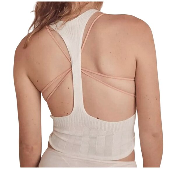 Free People Intimately Switch It Up Camisole Sweater Ivory Tank Top Medium - Picture 10 of 11